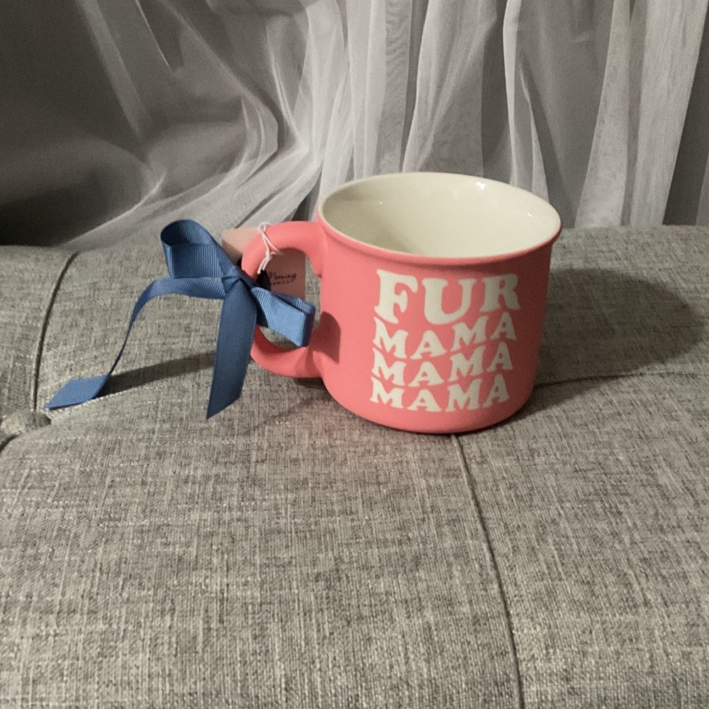 Pink 'Fur Mama' Ceramic Mug - Women Accessories